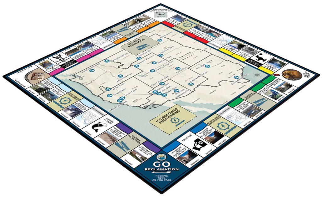 Custom Monopoly Game Manufacturer Publisher: Reclamation-opoly Board Game, Bureau of Reclamation